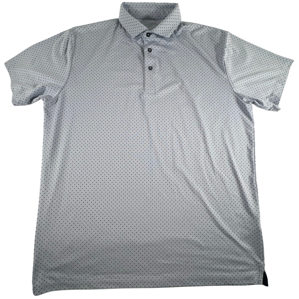 Mizzen Main Phil Mickelson Polo Shirt Mens XL Blue Polka Dot Golf Performance‎
